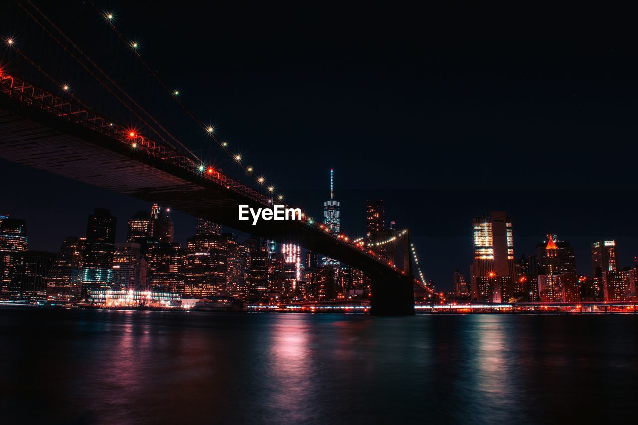 Low angle view of brooklyn bridge against sky