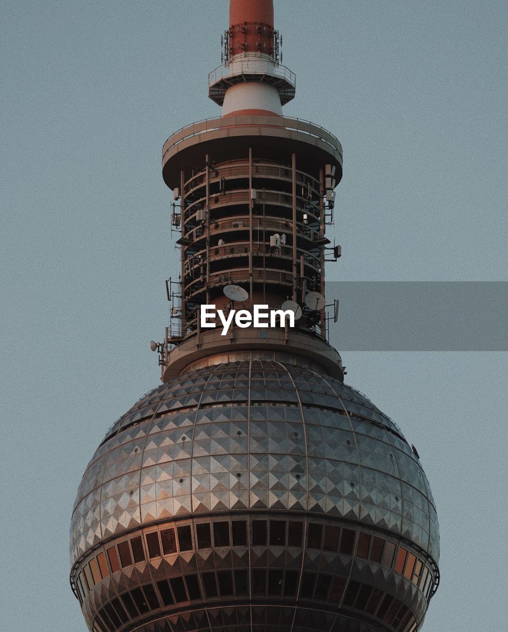 Low angle view of tower against clear sky