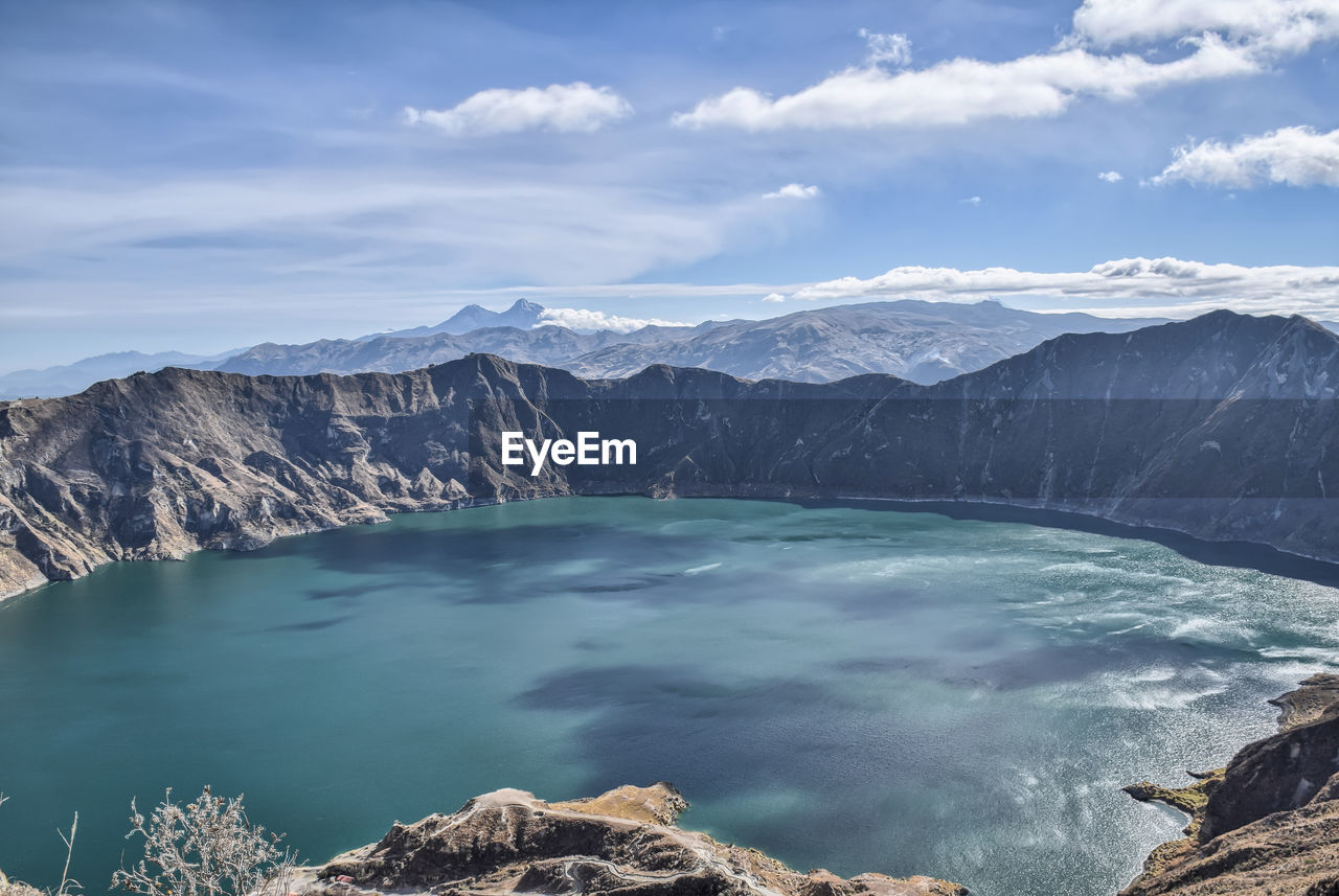 Quilotoa volcano with crater lake