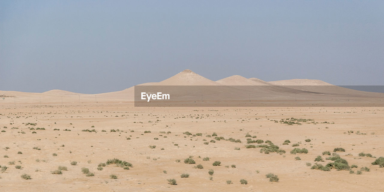 VIEW OF DESERT AGAINST CLEAR SKY