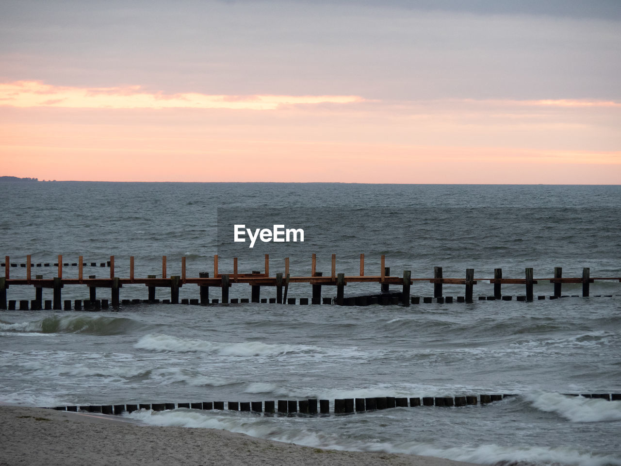 Sundown at the beach of zingst