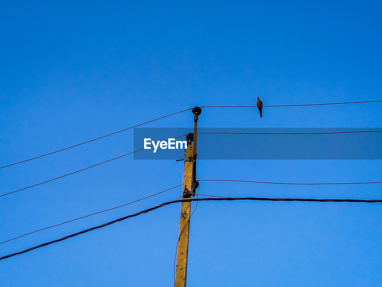 LOW ANGLE VIEW OF ELECTRICITY PYLON AGAINST BLUE SKY