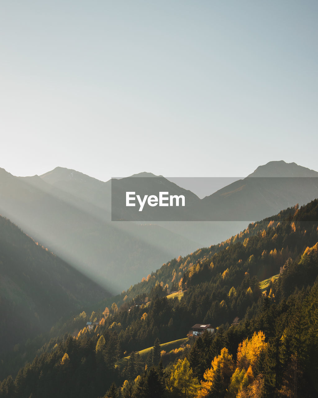 Scenic view of mountains against clear sky