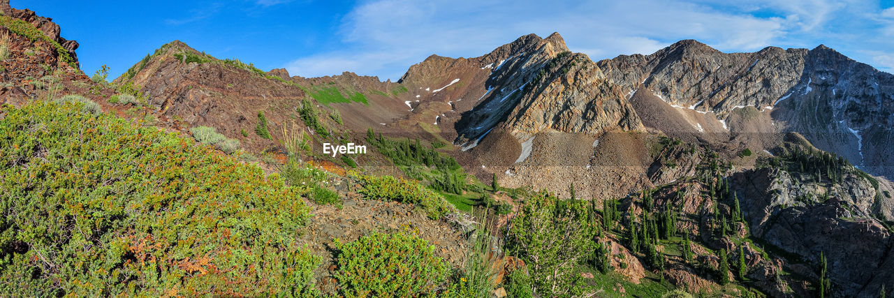 PANORAMIC VIEW OF ROCKS AGAINST SKY