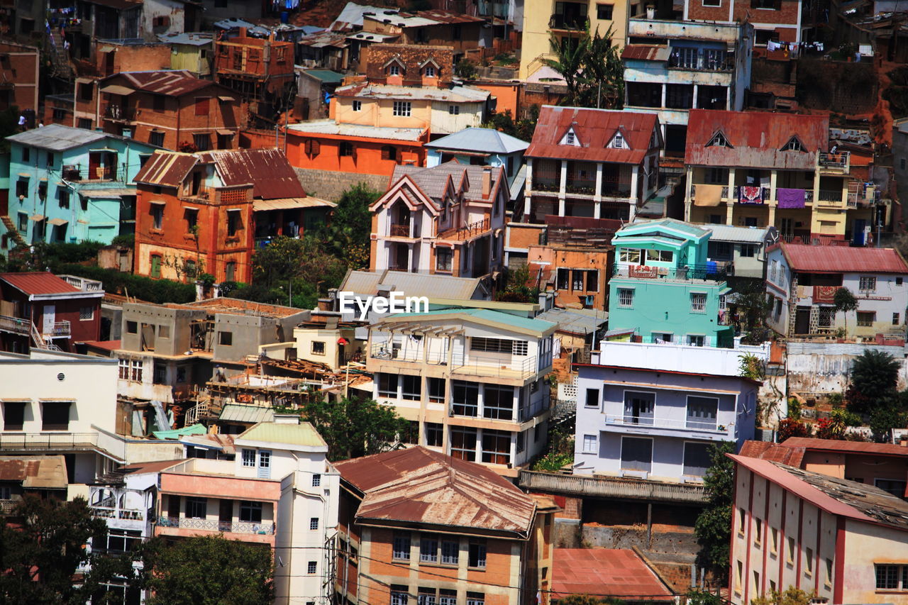 HIGH ANGLE VIEW OF RESIDENTIAL BUILDINGS