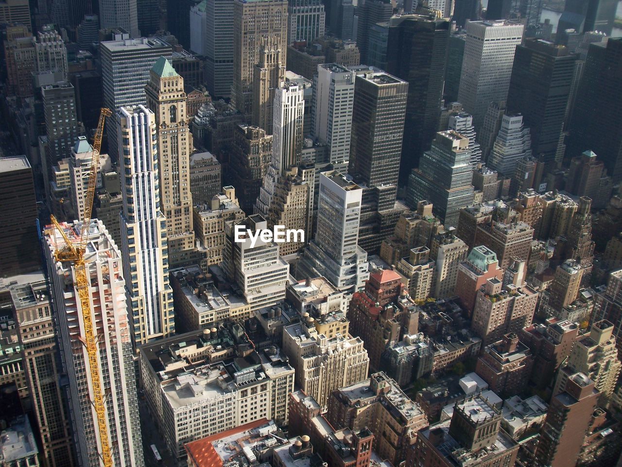 Aerial view of modern buildings in city