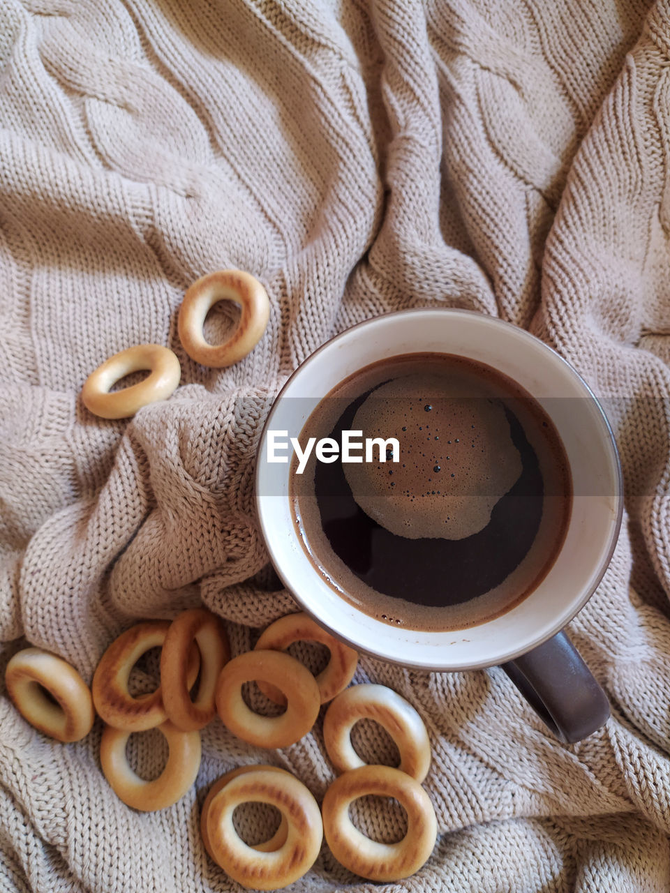 High angle view of coffee