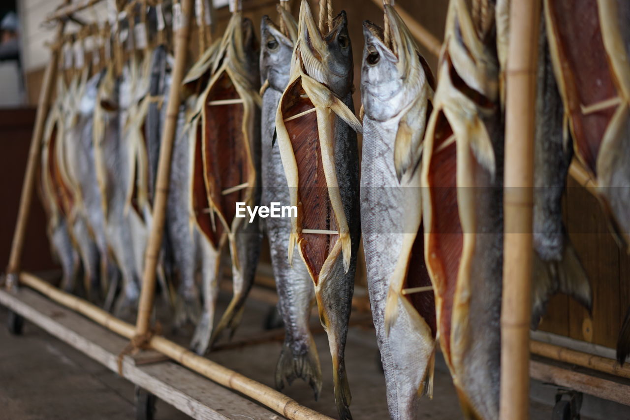 Dried fish for sale at market