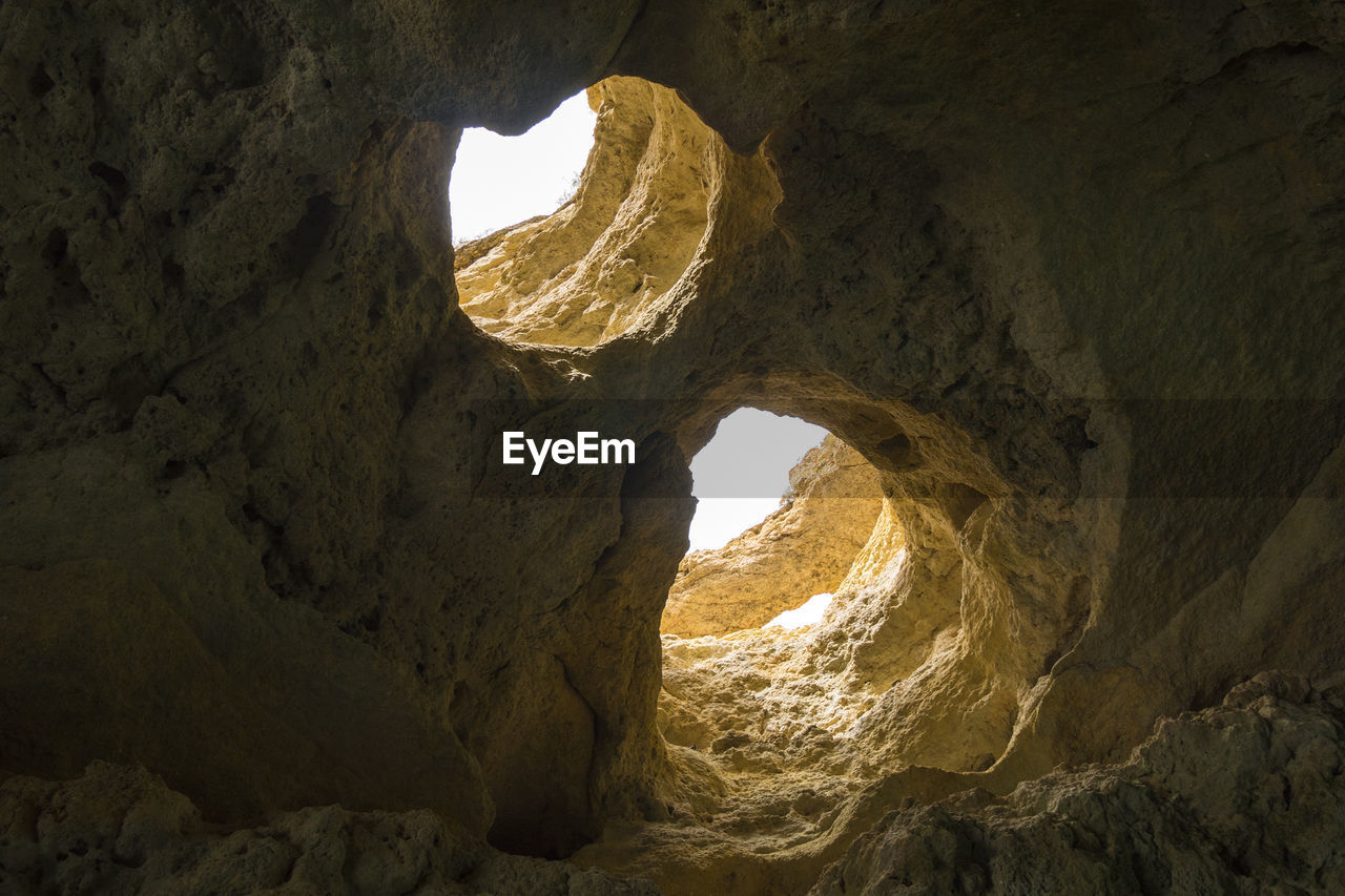 low angle view of rock formation
