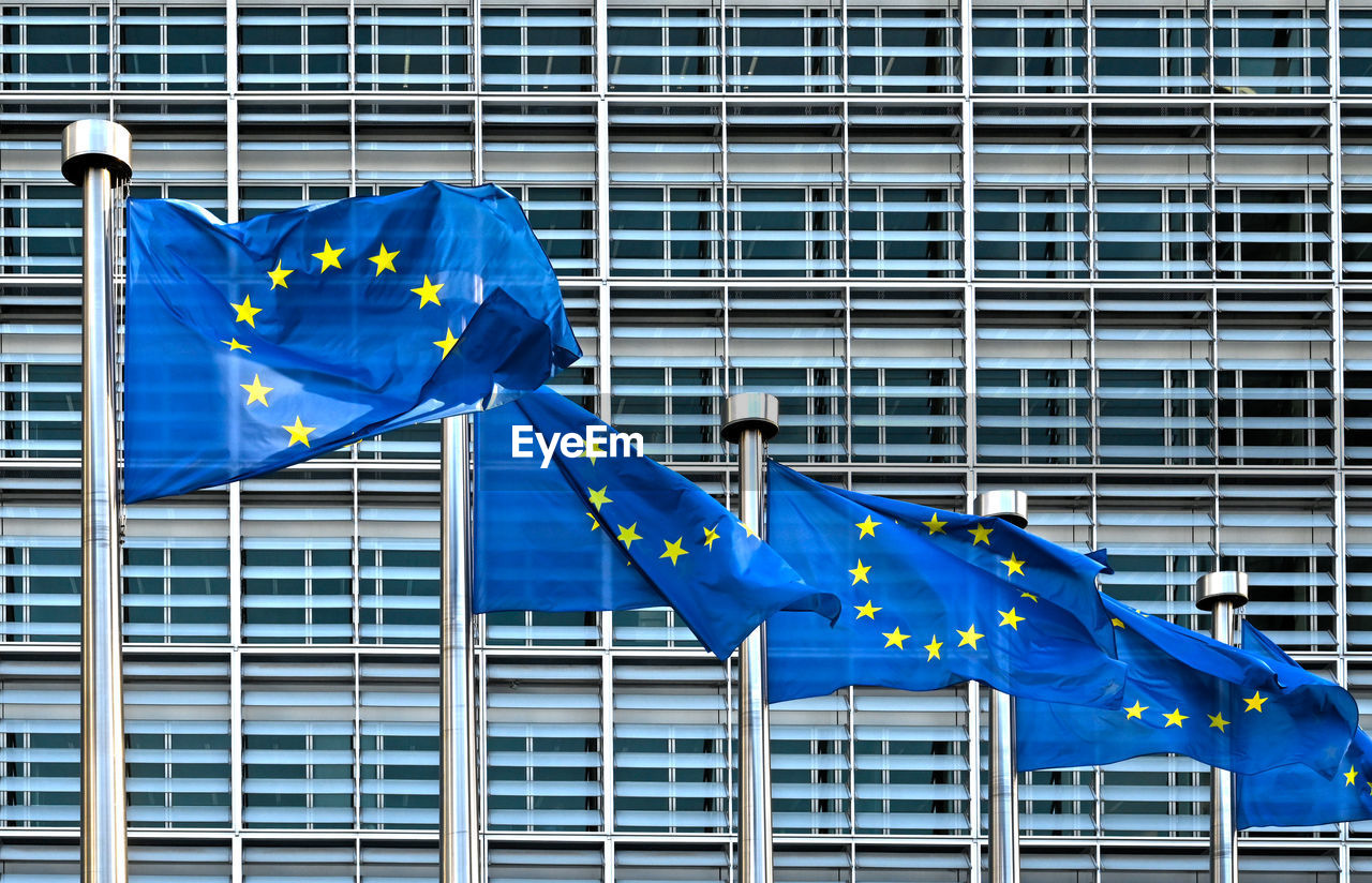 European flags in brussels