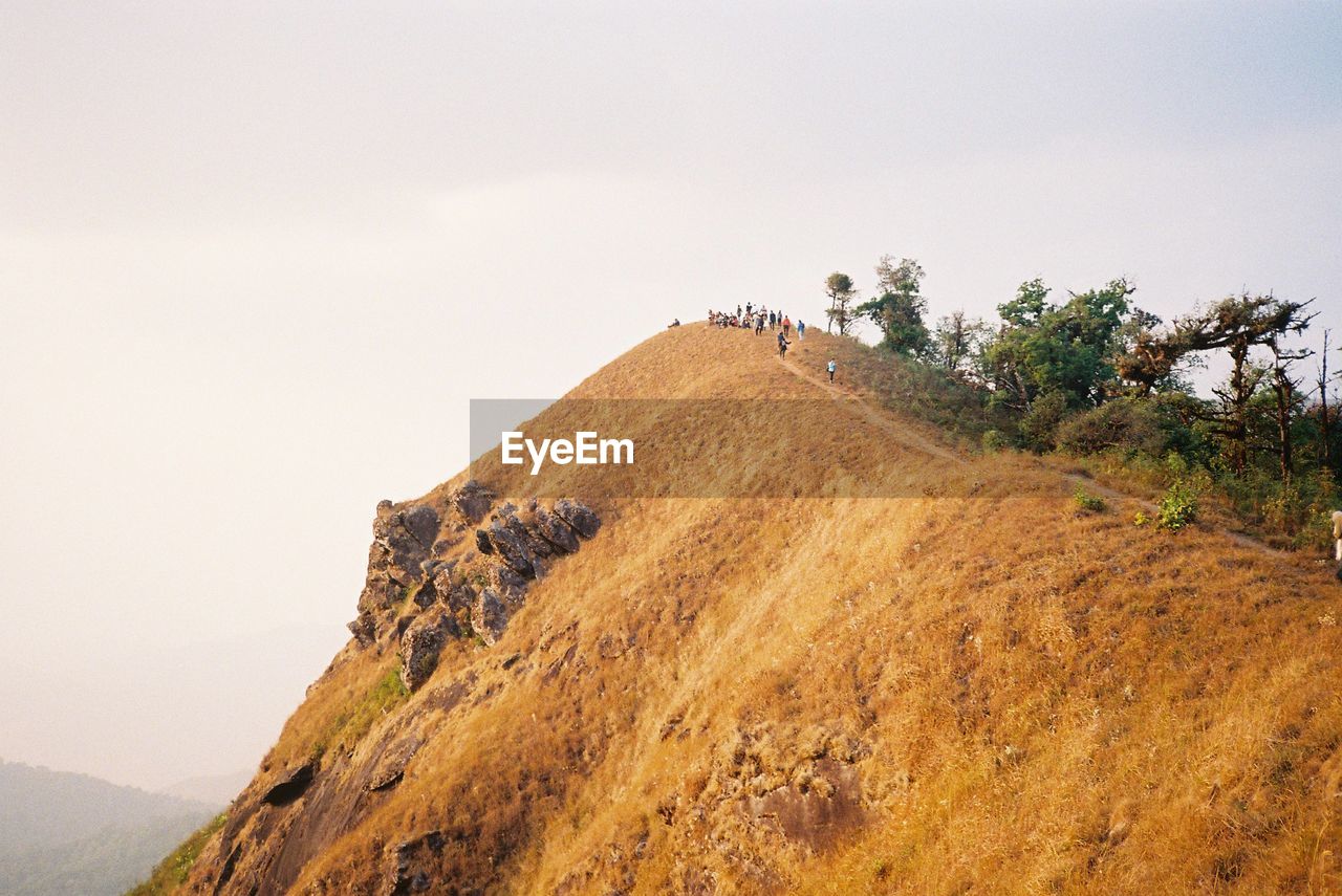 Scenic view of land against clear sky