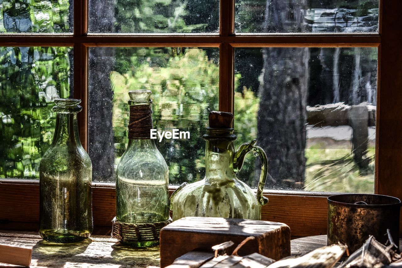 Old glass bottles