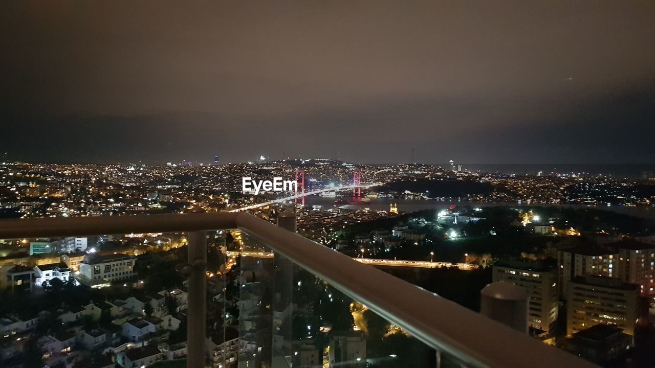 Illuminated city at night