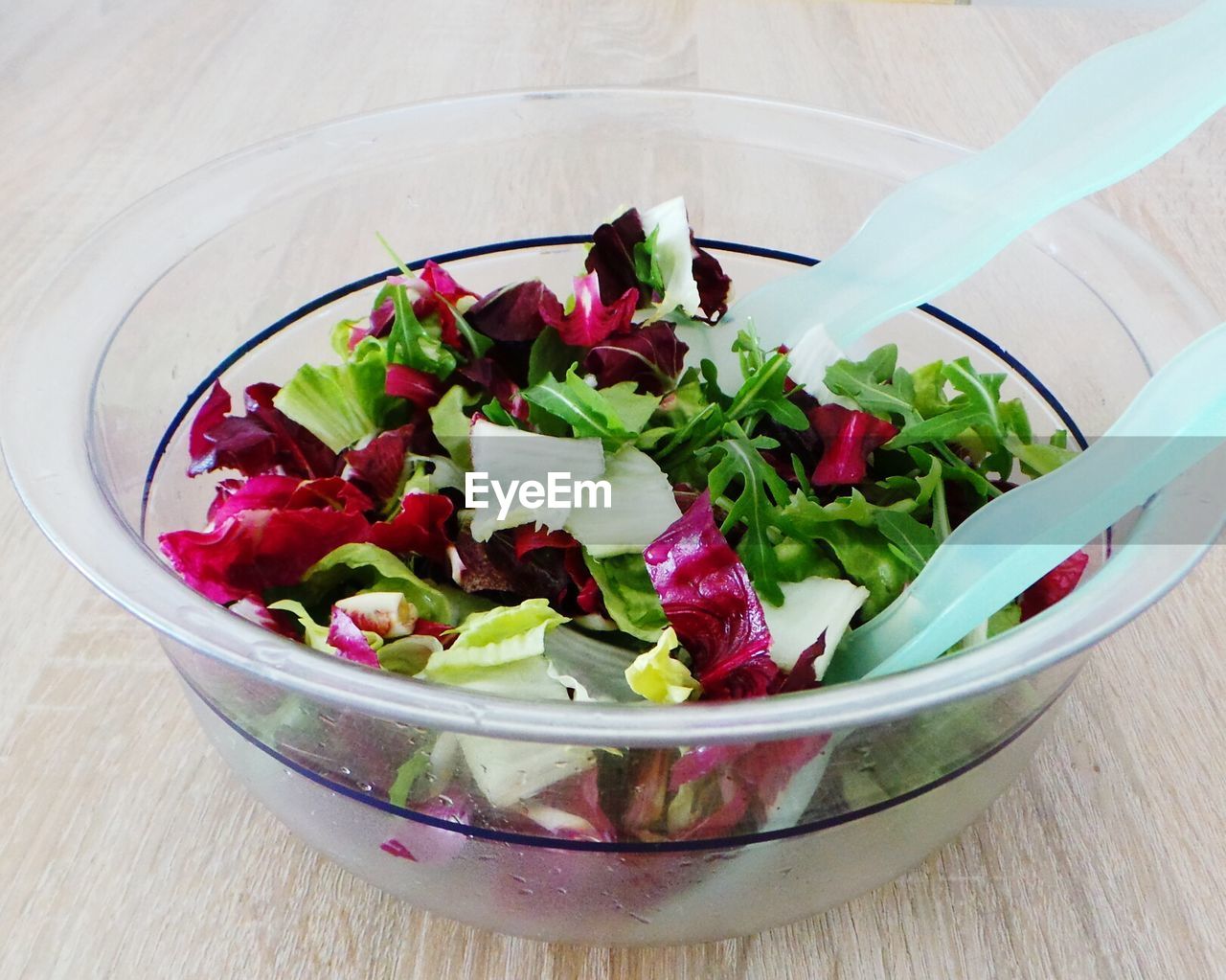 Close-up of vegetable salad on table