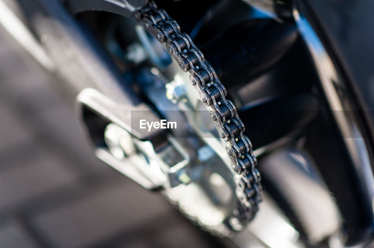 Cropped image of motorcycle chain