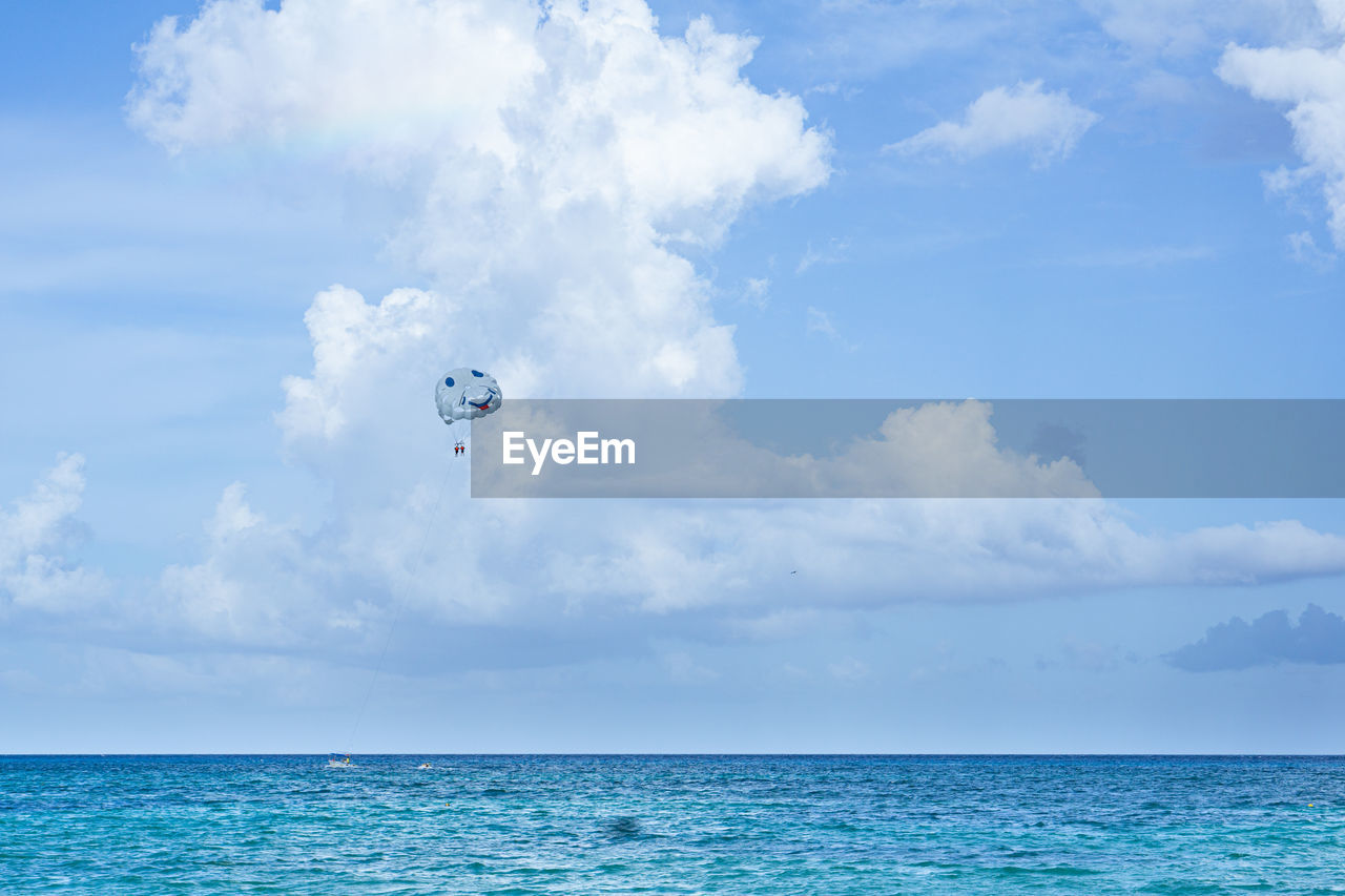 Paragliding over the ocean