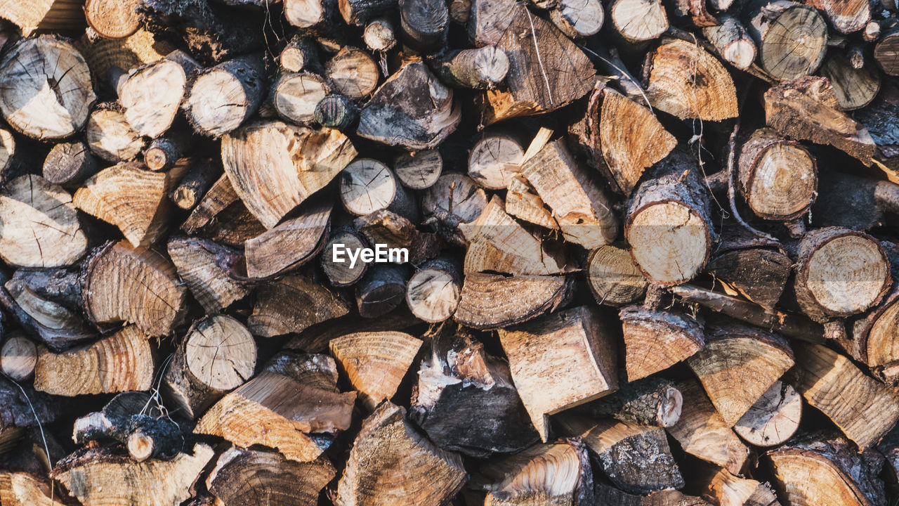 Full frame shot of logs