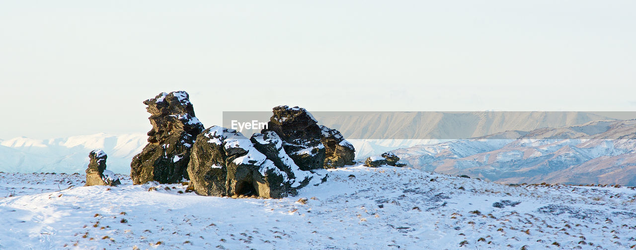 Scenic view of snowcapped mountain against sky