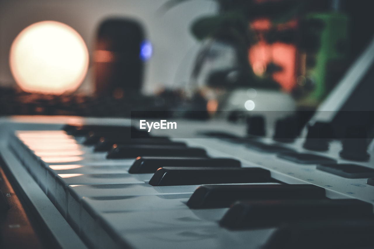 high angle view of man playing piano