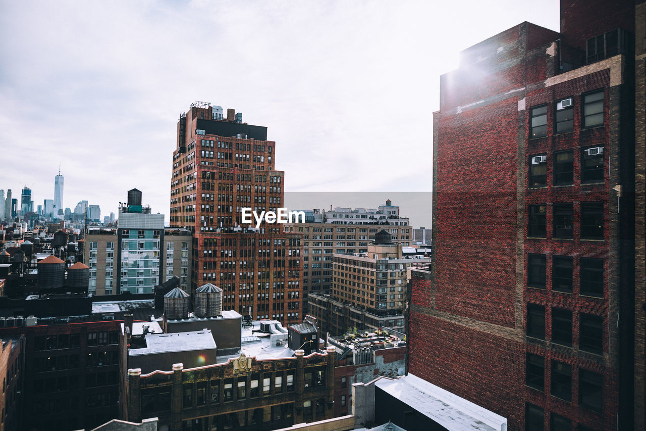 View of skyscrapers in city