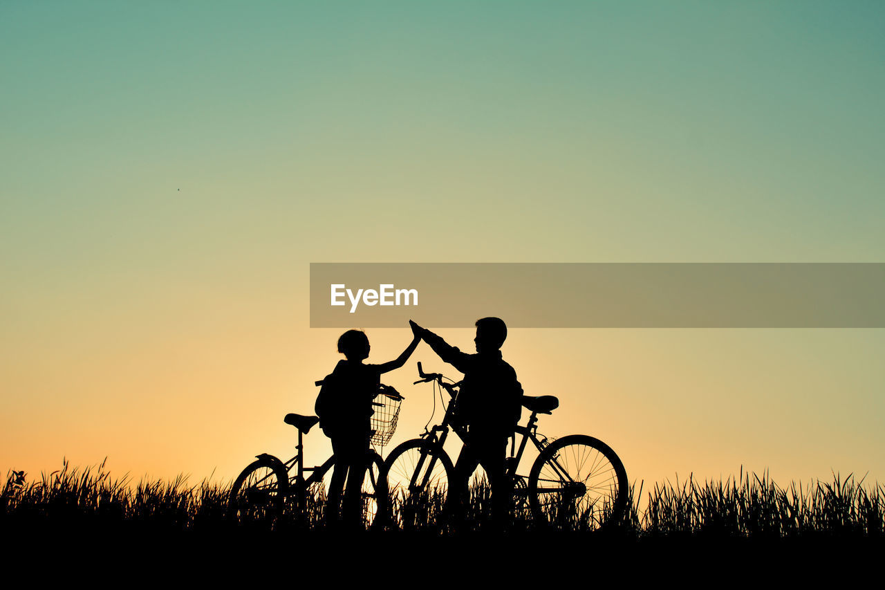 Silhouette of bicycle