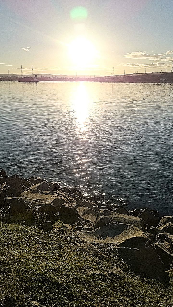 Scenic view of sea during sunset