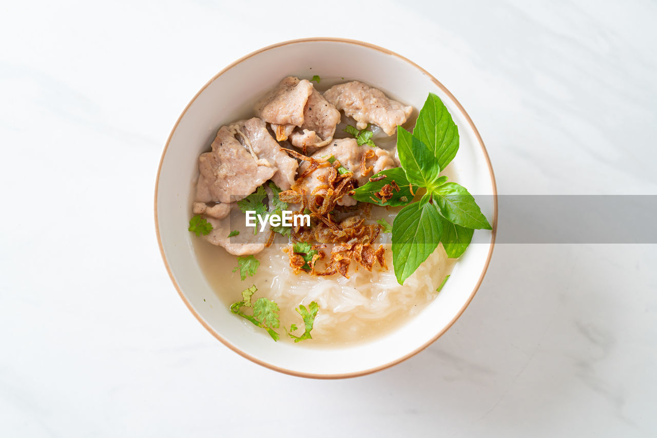 close-up of food in bowl on table