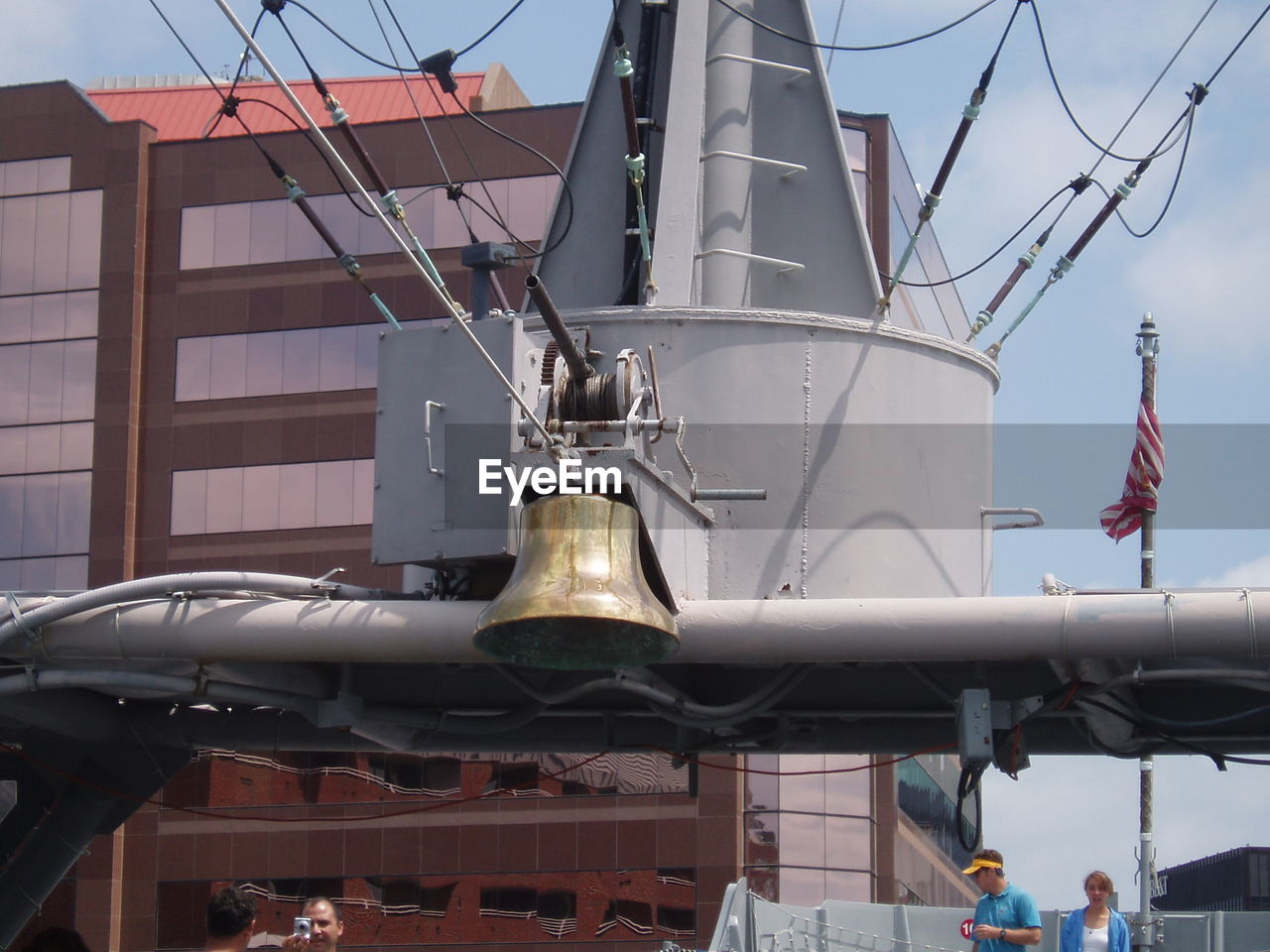 CLOSE-UP OF SHIP HANGING AGAINST THE SKY