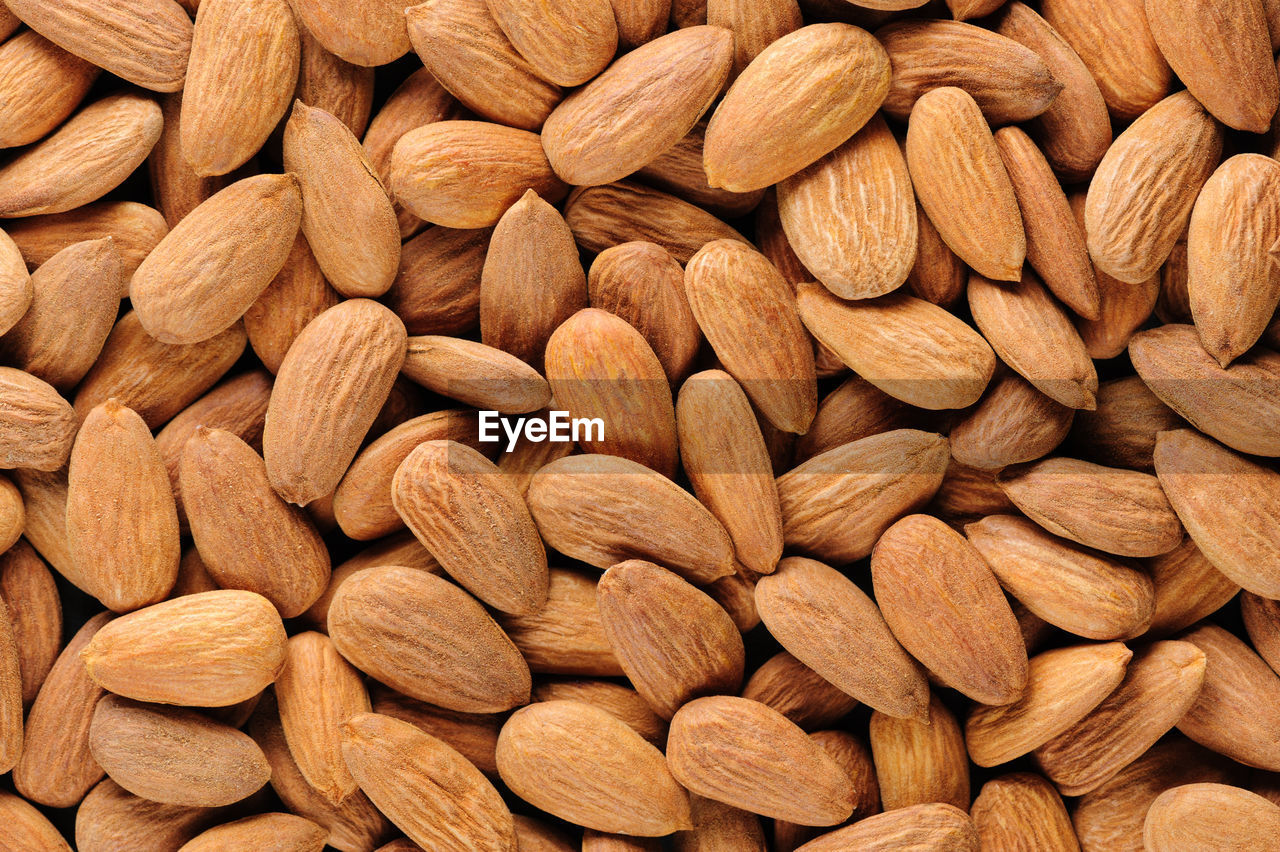 Full frame shot of almonds