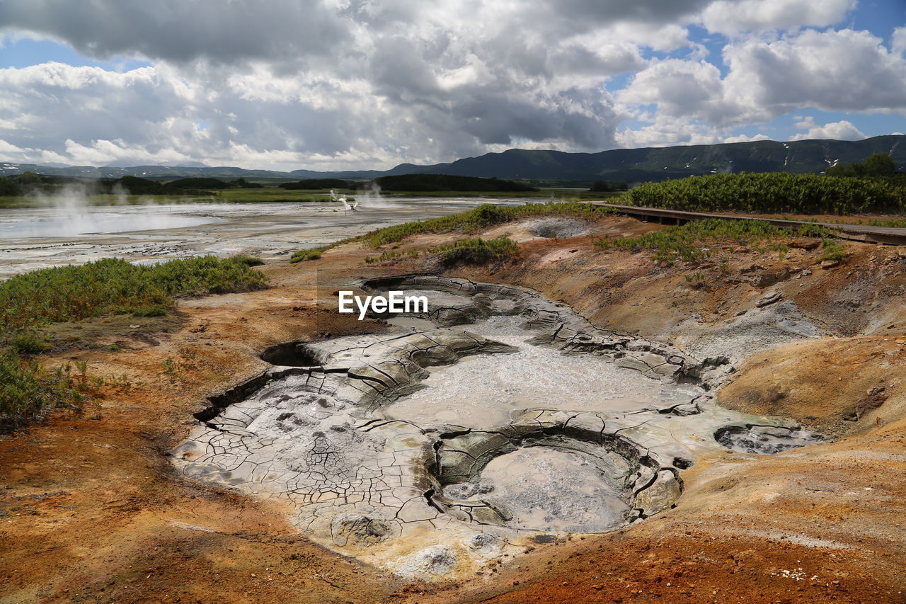 Scenic view of volcanic landscape