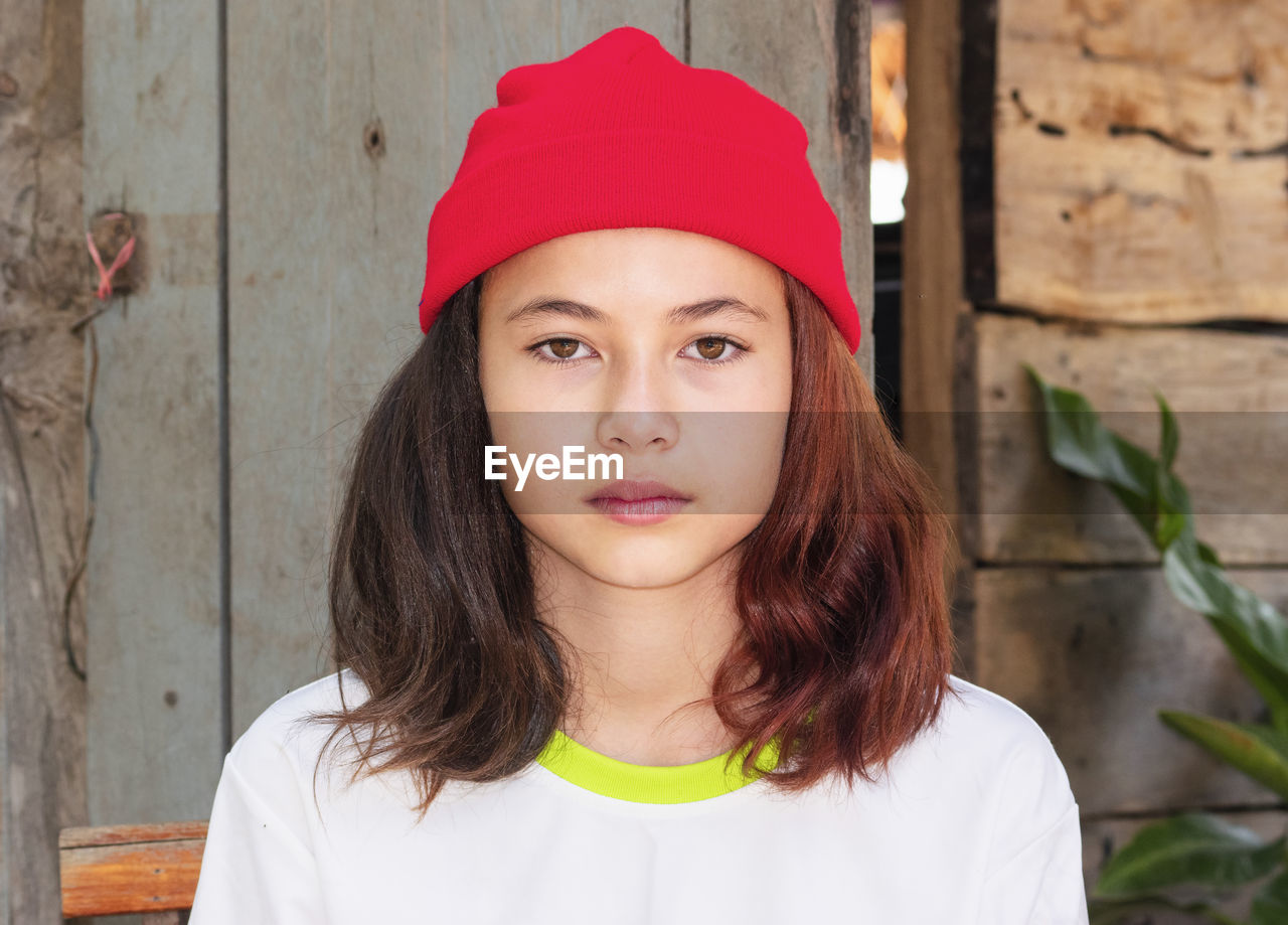 Beautiful girl, model, white teen idol, wearing a hat, knit cap, face, close-up