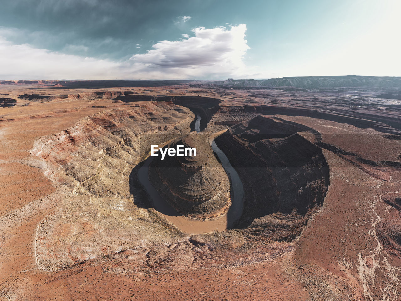 Aerial views of the goosenecks in the san juan river