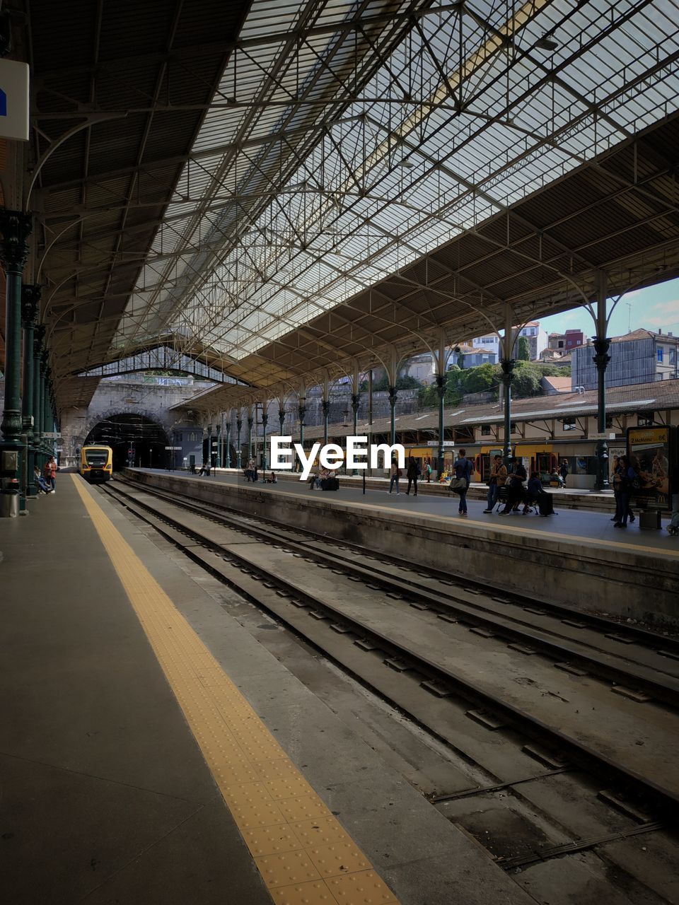 Train at railroad station platform