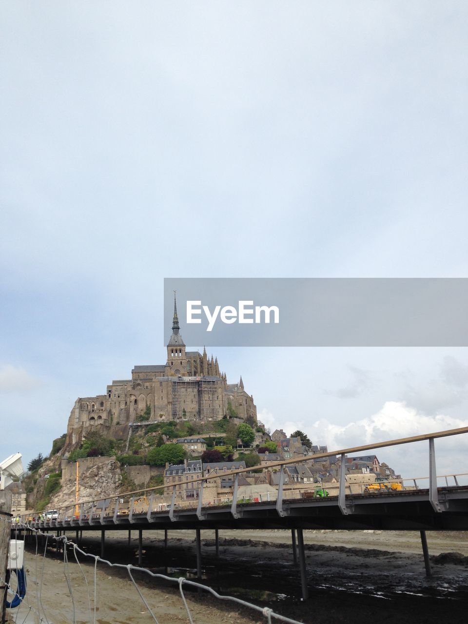 Historic castle against sky at mont saint-michel