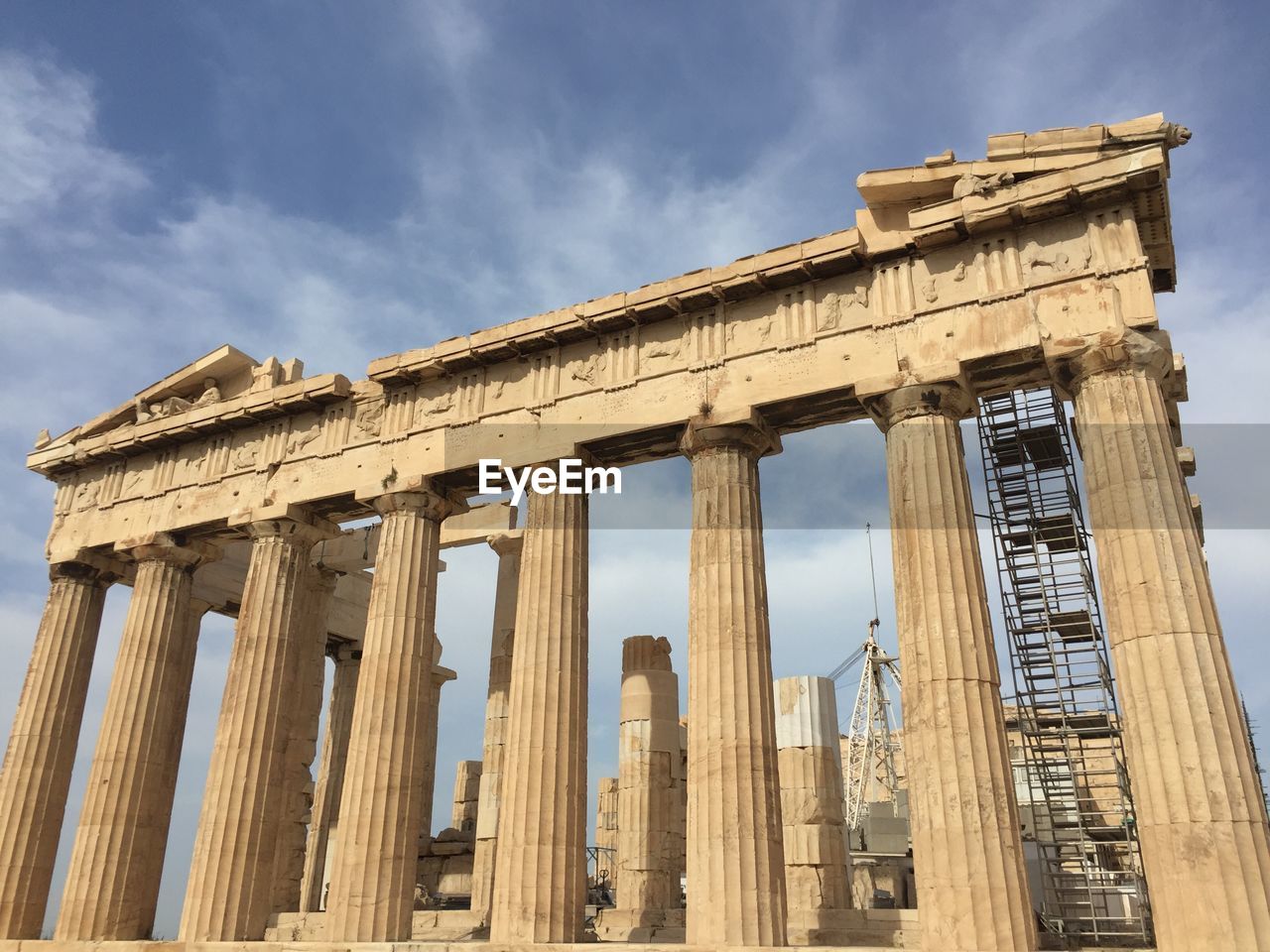 Low angle view of historical building against sky