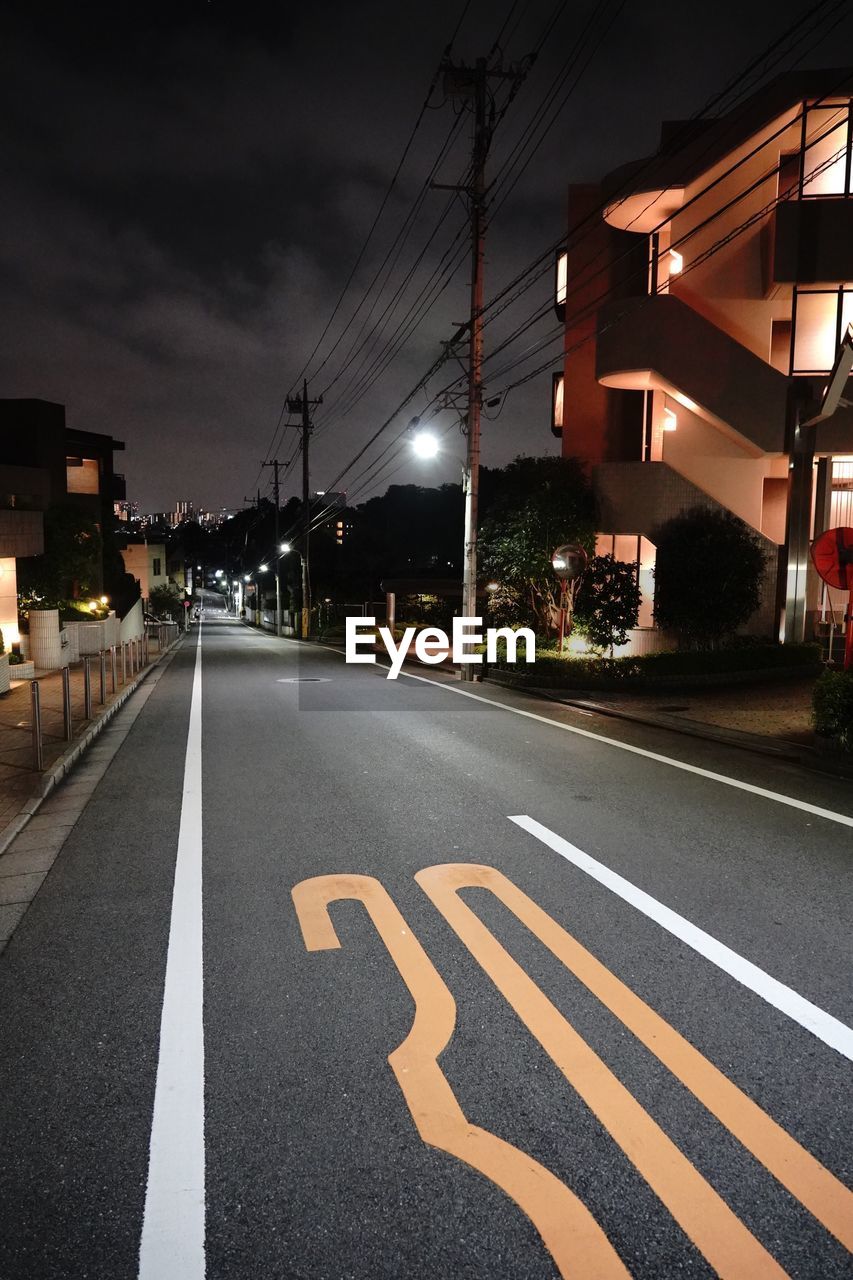 Streets of tokyo. residential district by night in japan