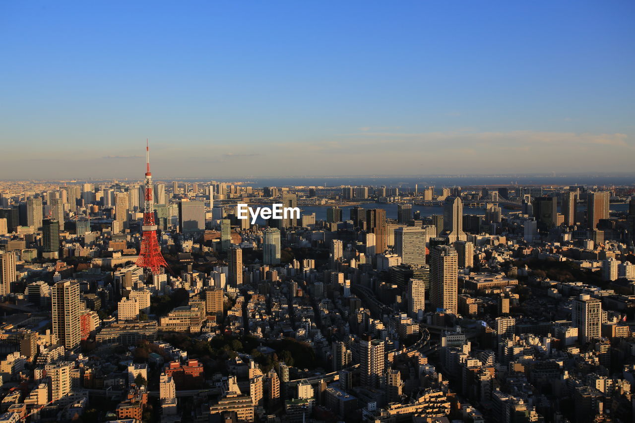 AERIAL VIEW OF CITY AGAINST SKY