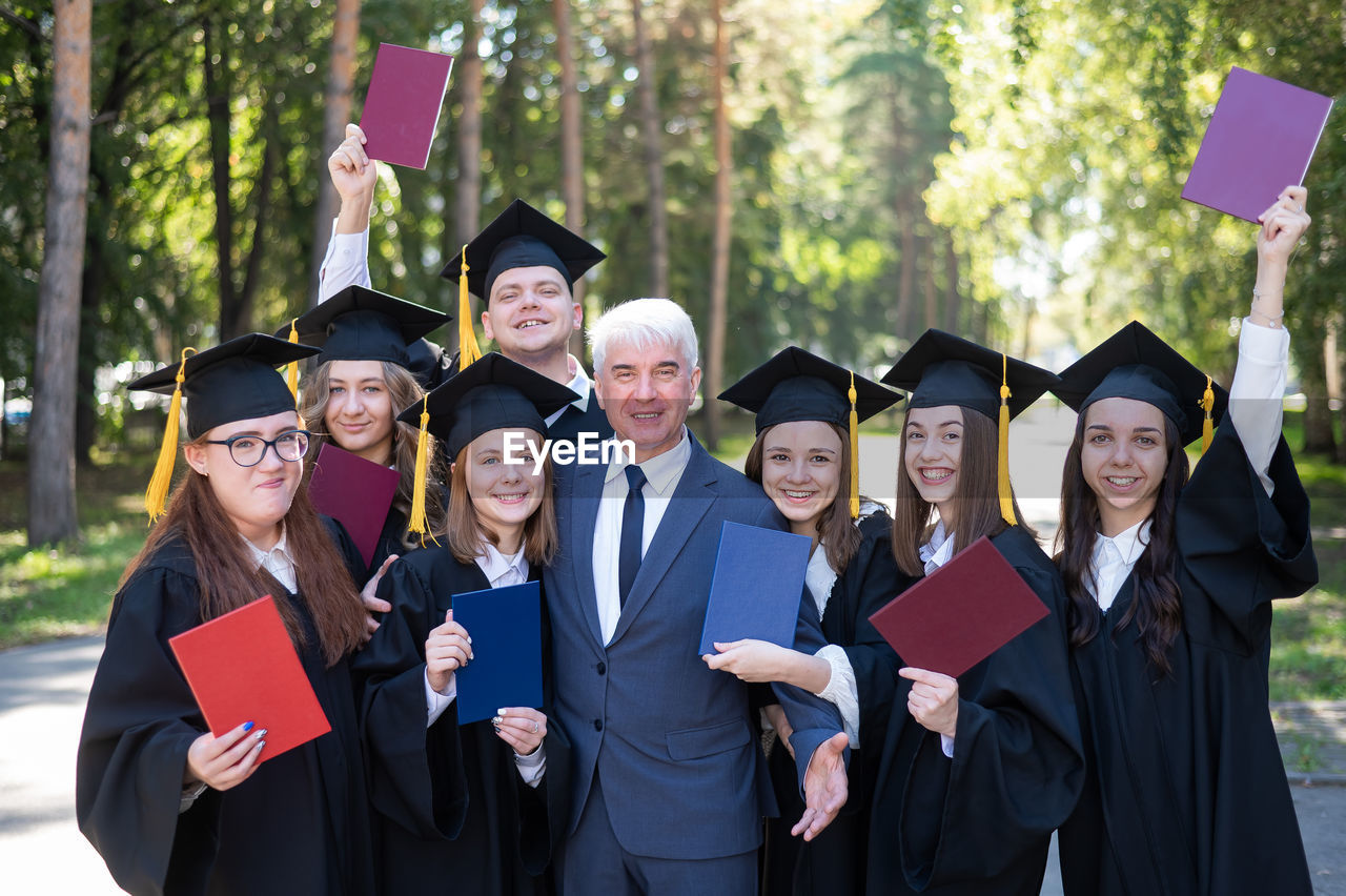 portrait of woman wearing graduation