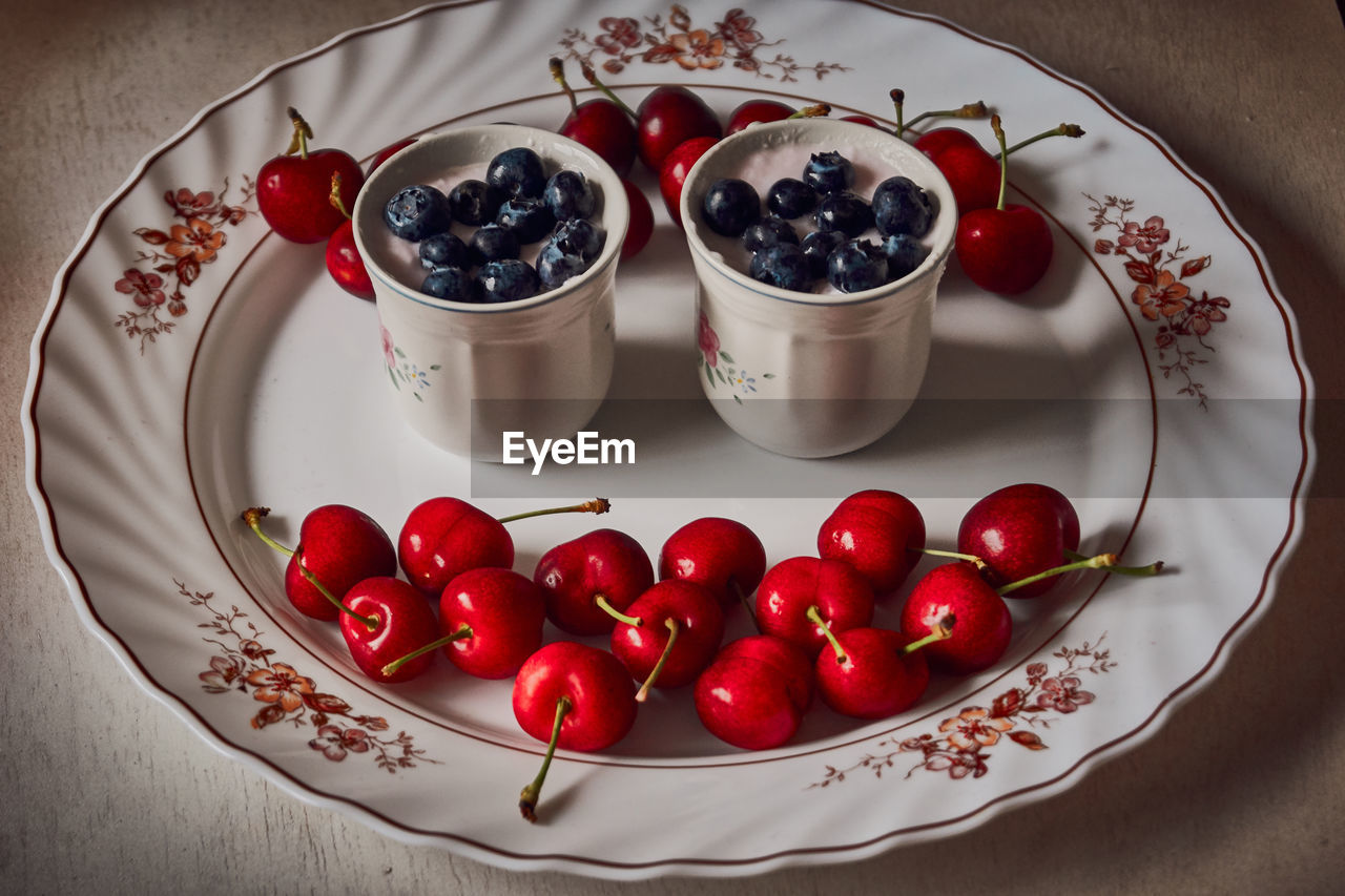 Cherries very sweet on a plate