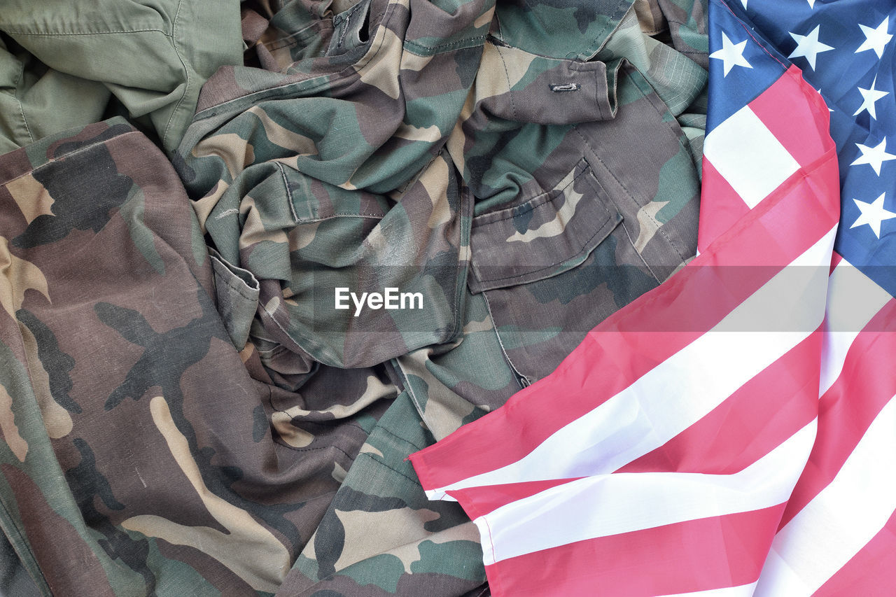 HIGH ANGLE VIEW OF FLAG FLAGS ON UMBRELLA