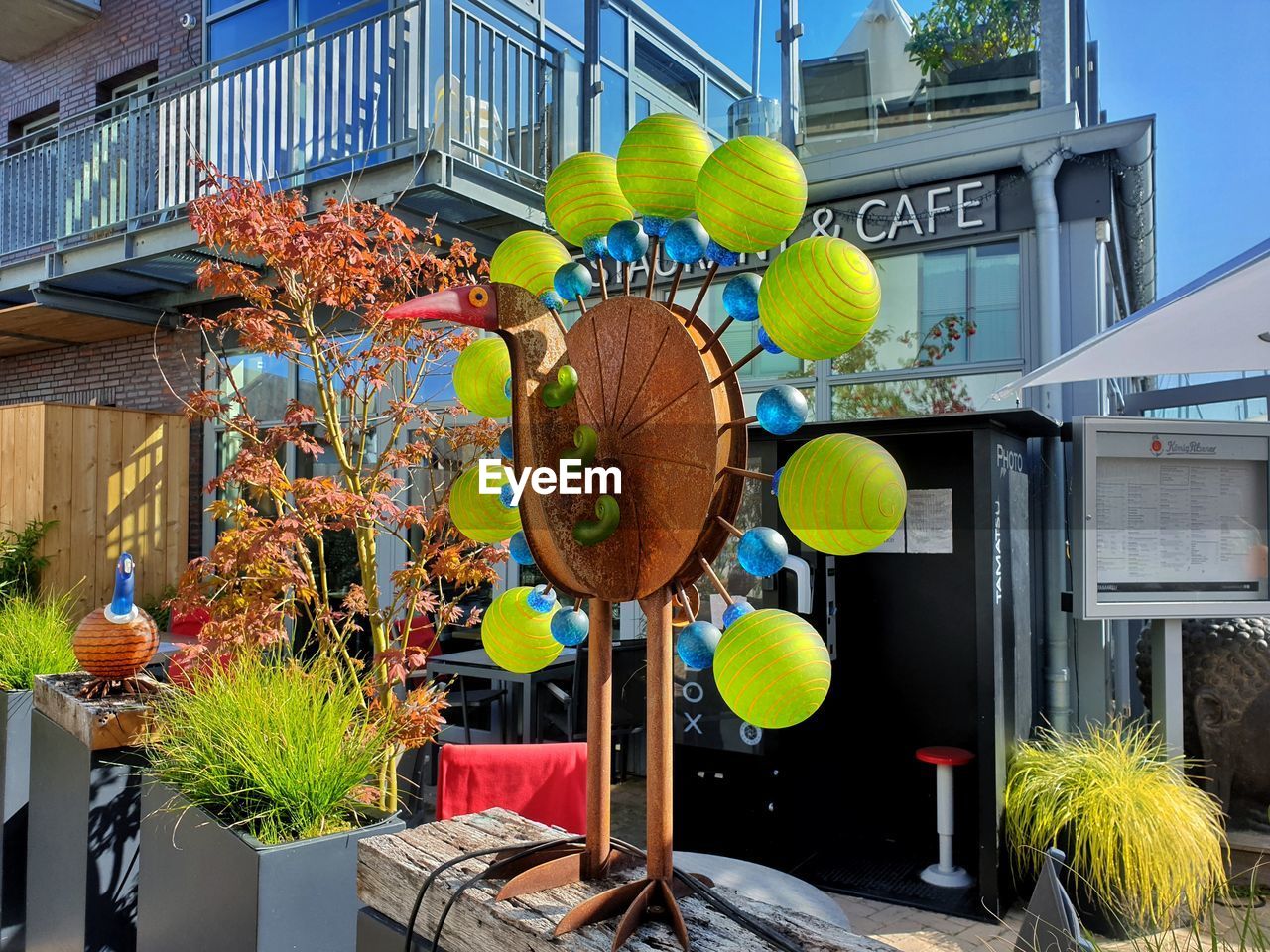 POTTED PLANTS HANGING OUTSIDE BUILDING