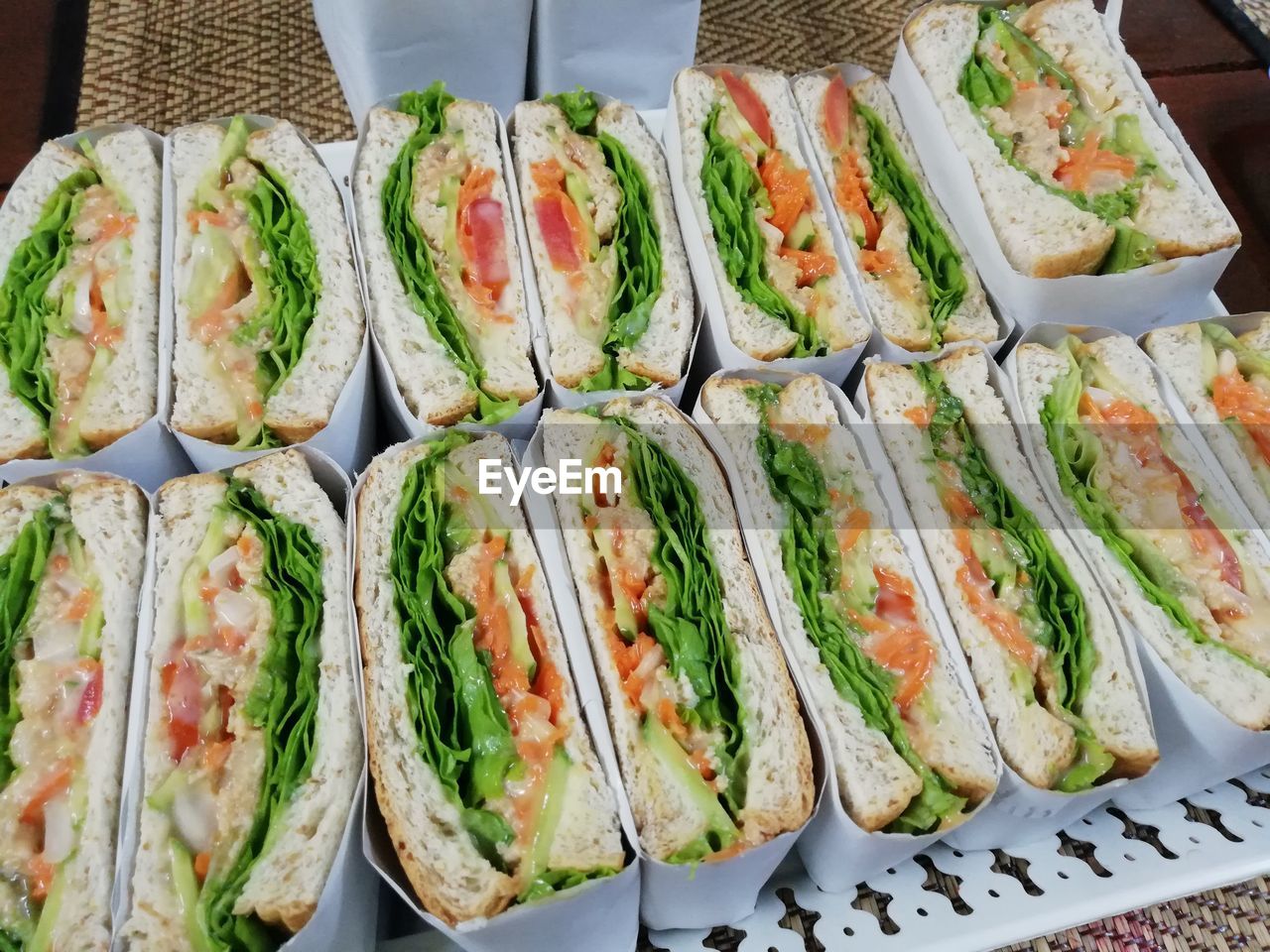 HIGH ANGLE VIEW OF VARIOUS FOOD ON TABLE