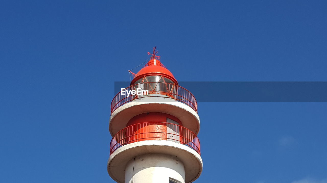 Low angle view of lighthouse against sky