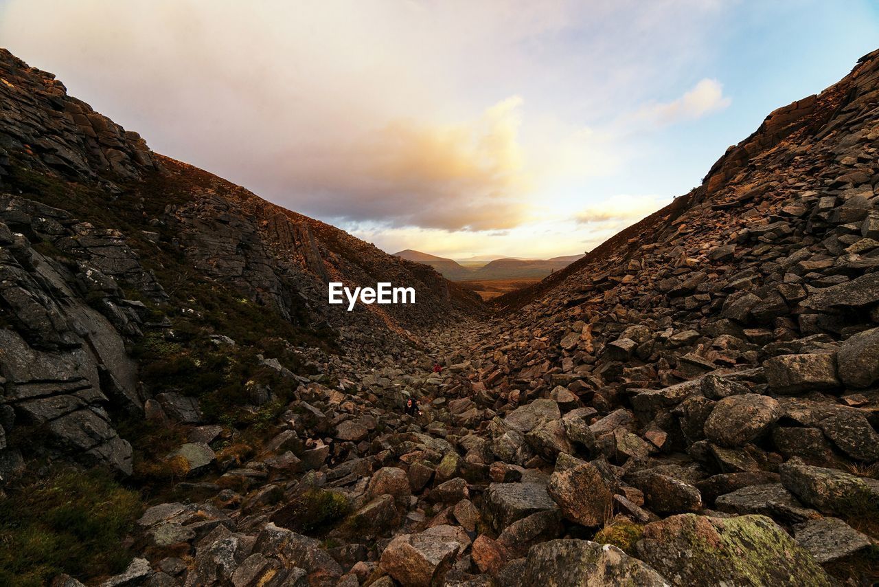 View of mountains against cloudy sky