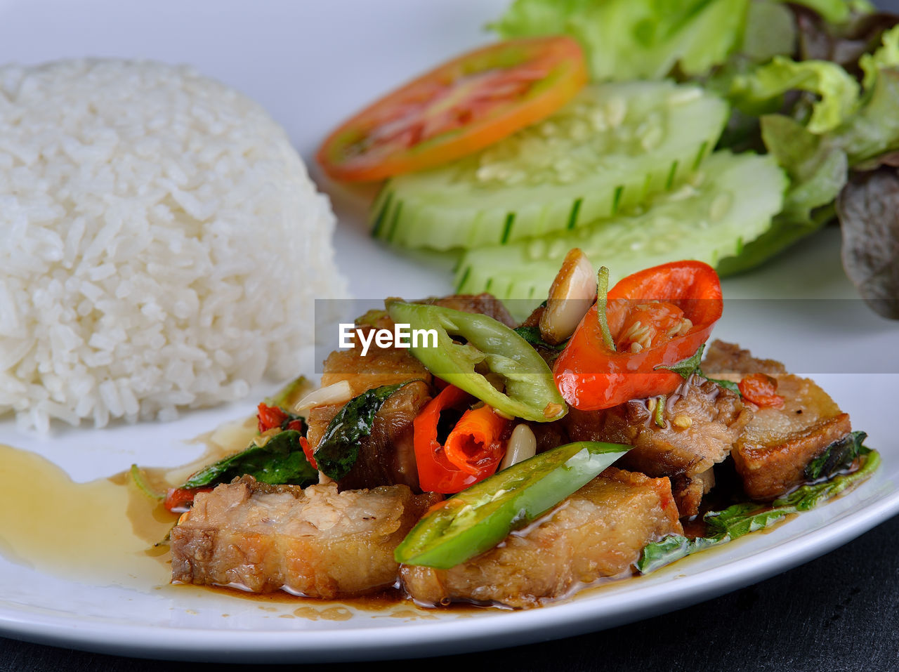 close-up of food in plate on table