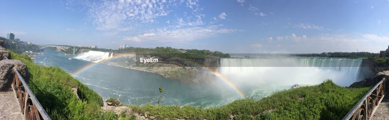 Panoramic view of niagara falls against sky