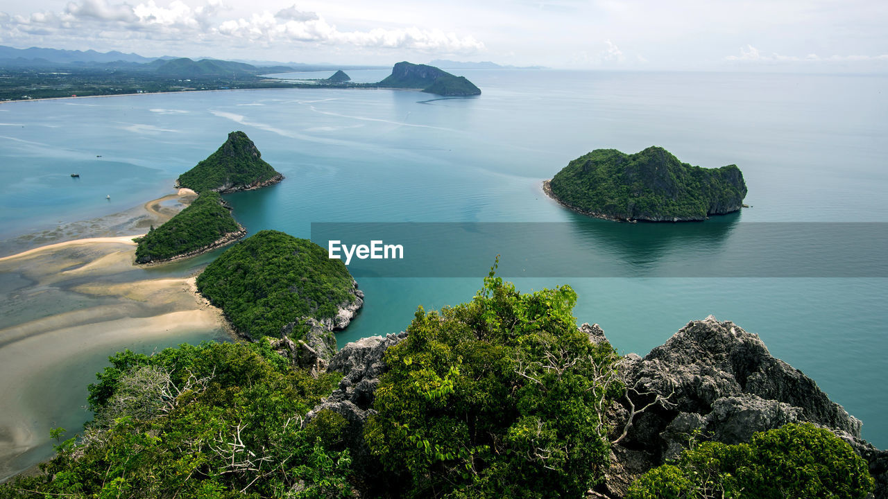 Top view seascape beach at prachuab khirikhan povince , landscape thailand