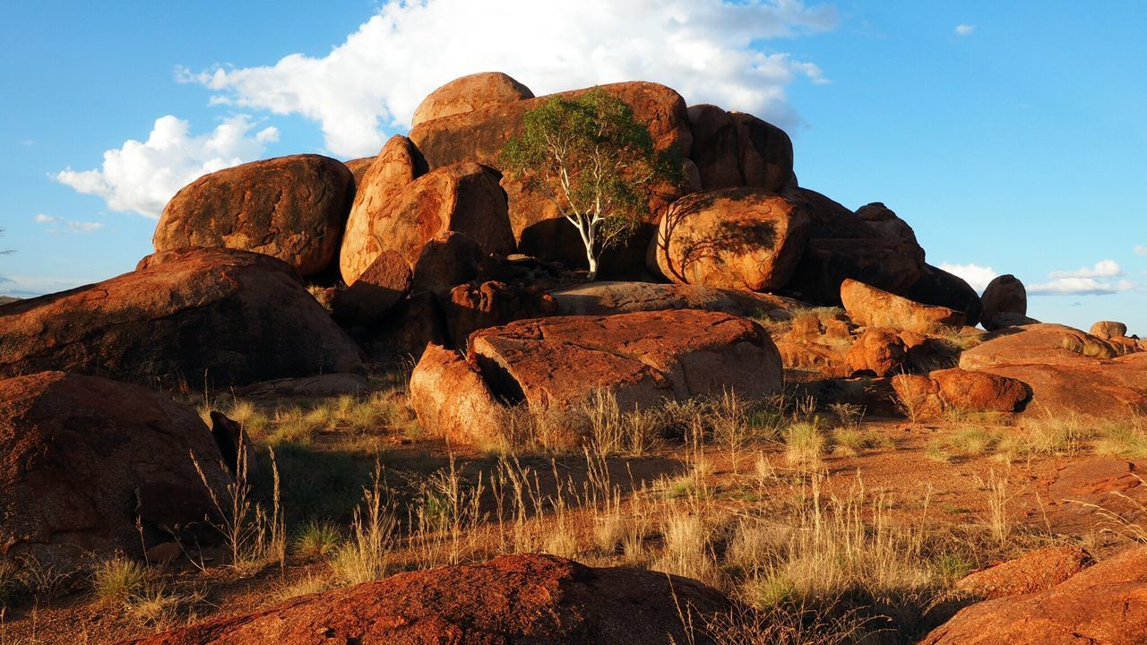 Rock formation against sky