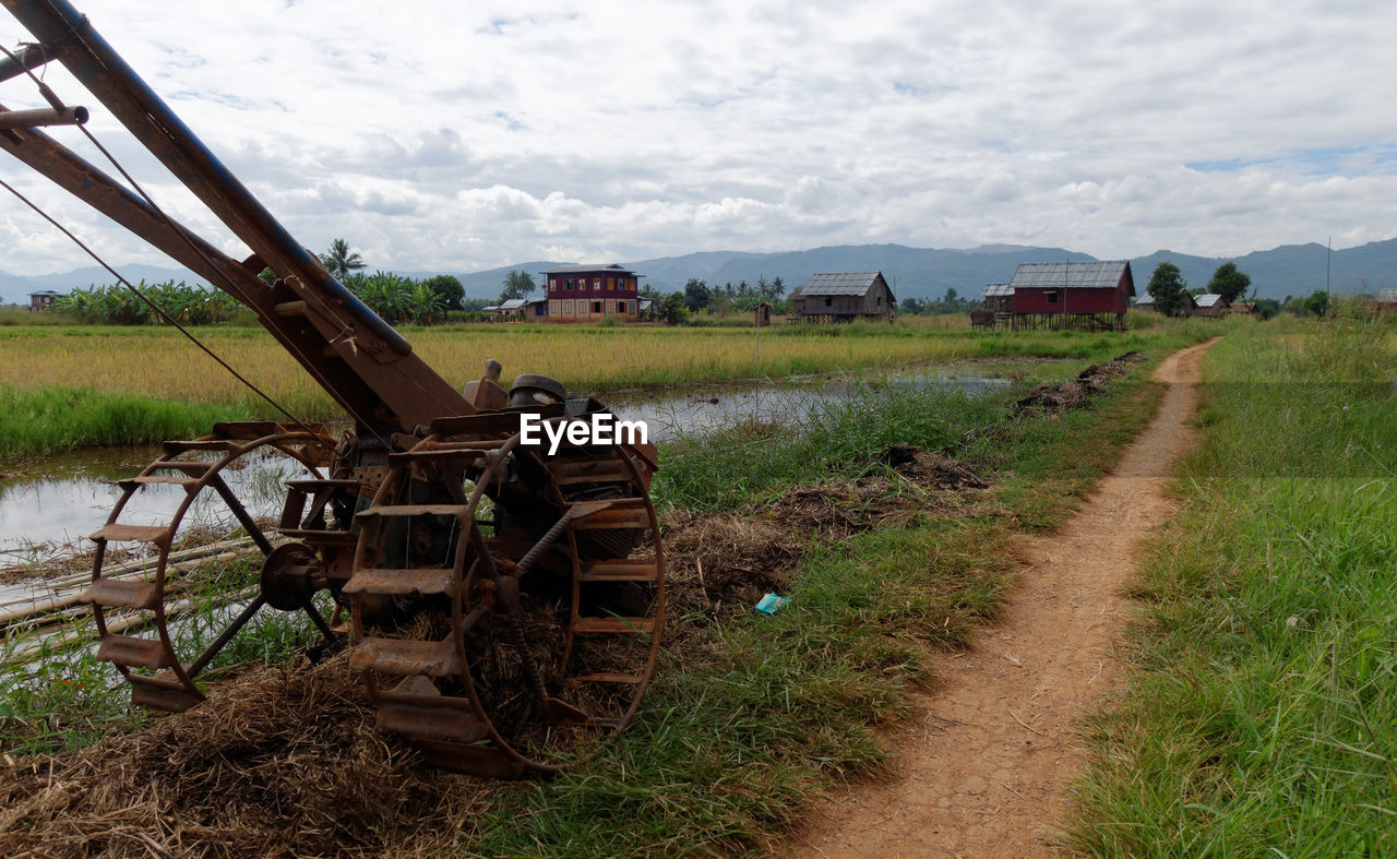 Scenic view of asian agricultural field against sky