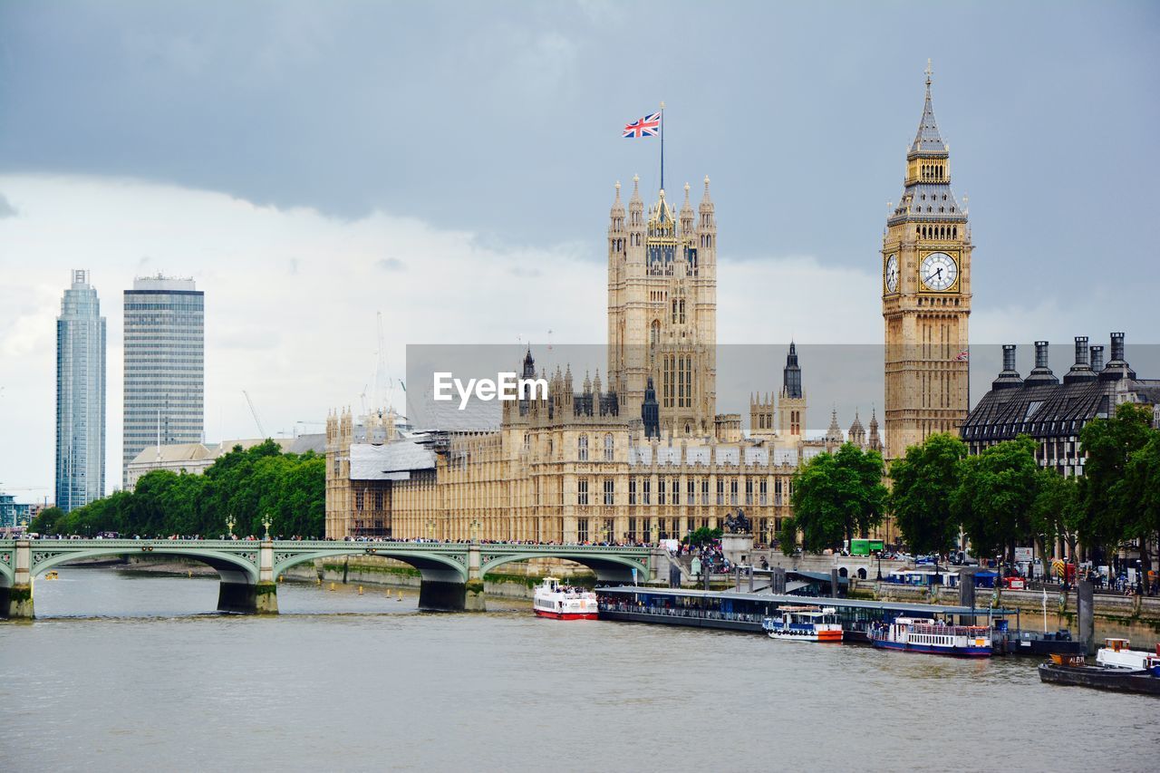 View of big ben against cloudy sky